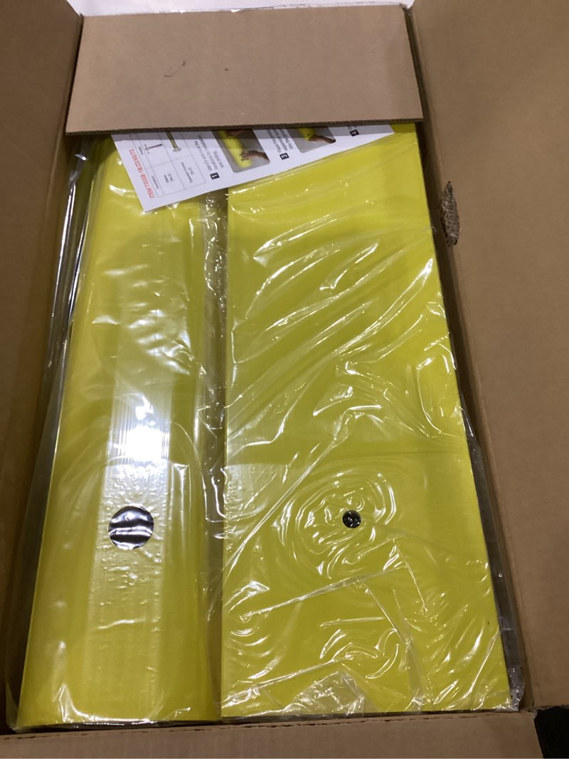 Condition photo showing Good Condition for roblock 22" parking stopper for home garage & outside, heavy duty garage stoppers for protecting your vehicle, parking aids for new drivers, wheel stops for cars, vans, trailer, 2 packs, yellow 3.1"h updated 2pcs