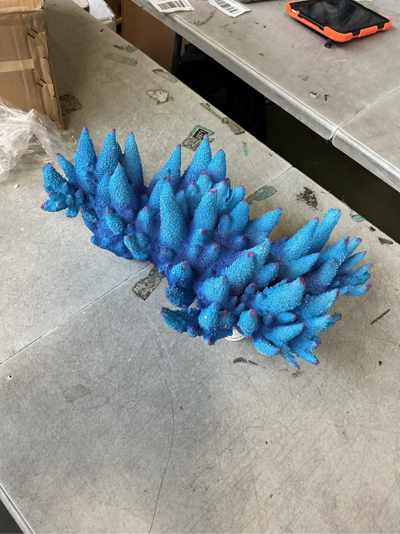 Condition photo showing New/Like New for Blue Acropora Coral Reef - Aquarium Ornament - Large 24" x 12" x 7.5"