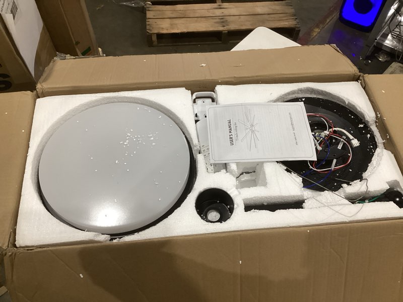Condition photo showing Good Condition for fanbulous 72 inch large ceiling fans with lights and remote, outdoor black ceiling fan with 10 blades, 32w led light 3 cct, 6 speed reversible quiet dc motor, modern ceiling fan for living room patio 72 inch black