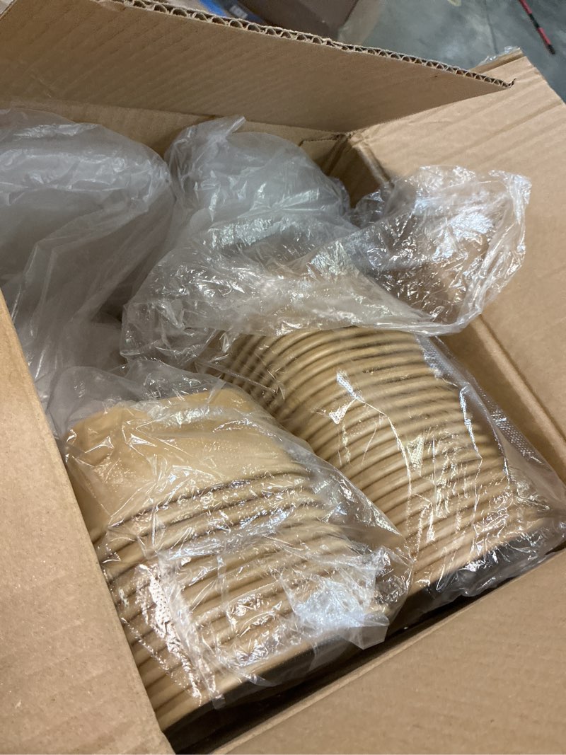 Condition photo showing Good Condition for 50 pack 25 oz paper food containers with lids, meal prep containers disposable large paper bowls, microwavable and freezer storage use cardboard food containers 25oz 50 count brown