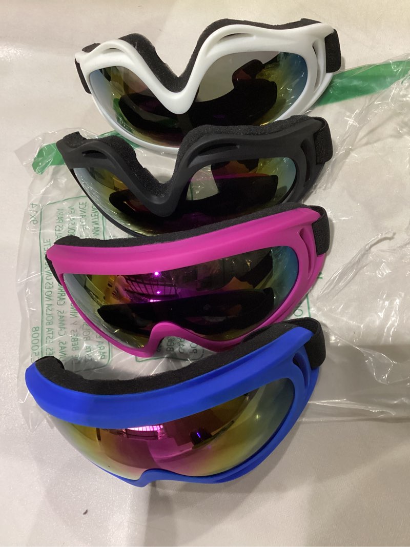 Condition photo showing As Is for 4-Pack Ski Goggles Snow Goggles for Men Women Kids Youth Adults Boys Girls,Snowboard Motorcycle goggles ATV Glasses A.pink