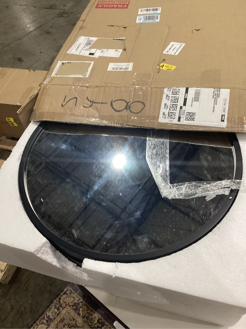 Condition photo showing Good Condition for sunwave 20 inch round black medicine cabinet with mirror, modern wall mounted vanity cabinet for bathroom, circle bathroom mirror with storage, space-saving wood cabinet (black, 20 inch) black 20 inch