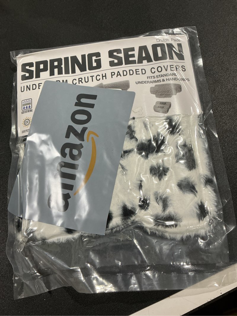 Condition photo showing New/Like New for SPRING SEAON Crutches Padding Universal Crutch Pads for Armpits and Hand Grips Pads for Crutches Underarm Crutch Cushions Fluffy Crutch Covers Machine Washable (Black Dot)
