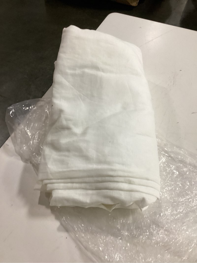 Condition photo showing Good Condition for european linen curtain, 48x120, white (single panel)
