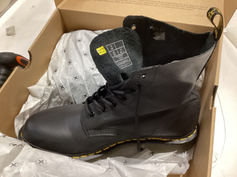 Condition photo showing Good Condition for Dr. Martens 1460 Originals 8-Eye, Unisex, Soft Toe, Slip Resistant, 6 Inch Boot US Women’s size 11