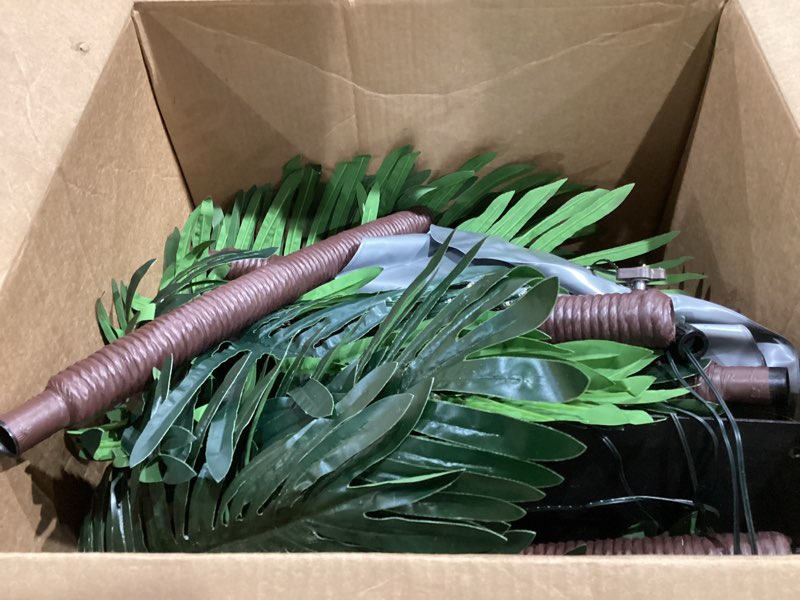 pinpon 6ft solar lighted palm tree dual trunks, remote control 8 modes & timer, ip65 waterproof led lighted artificial tree for patio, pool, tiki bar, outdoor decor