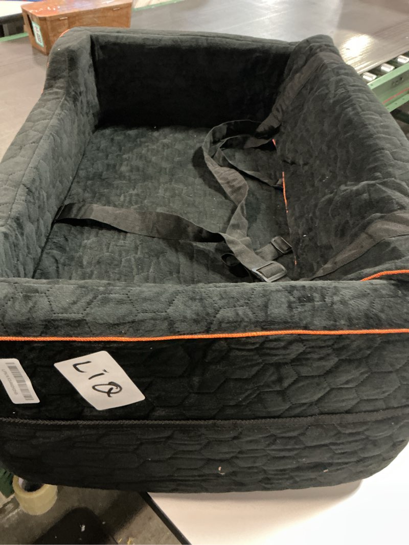 Condition photo showing As Is for Dog Car Seat for Medium/Large Dogs, Washable Dog Booster Seat Under 60 lbs or 2 Small Dogs, Multi-Functional Pet Car Seat with Thick Cushion, 2 Safety Leashes (Black) Black Medium
