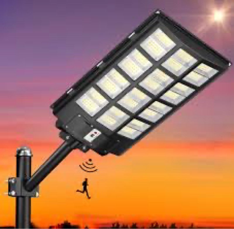 Gefolly SL-6800W Solar Street Light Outdoor, Wide Angle 680000LM Commercial Parking Lot Light Dusk to Dawn 6500K IP67 Lamp with Motion Sensor for Garden, Basketball Court
