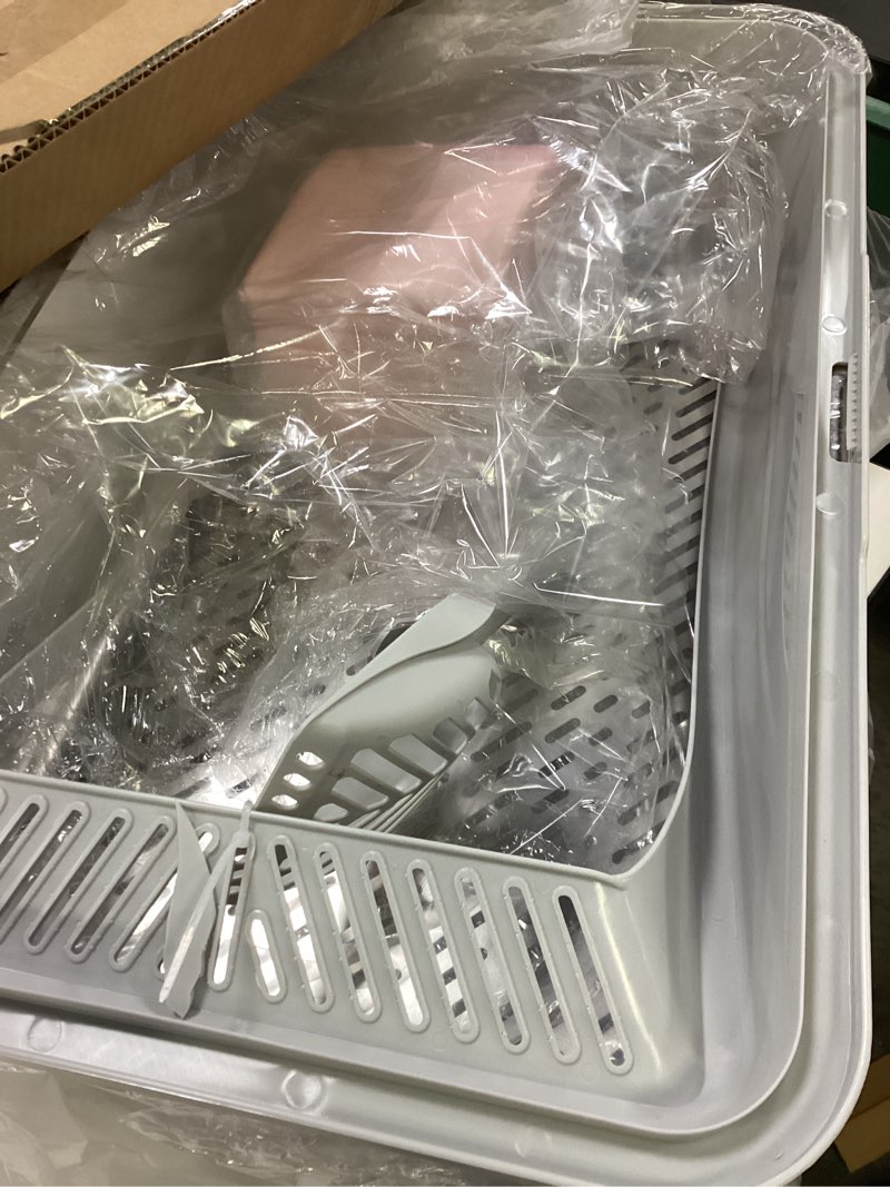 Condition photo showing As Is for Stainless Steel Litter Box for Pine Pellet Cat Non Clumping Litter System | XXL Sifting Cat Box with Lid for Big Cats | High Sided, Anti-Urine Leakage | Non-Stick Bottom