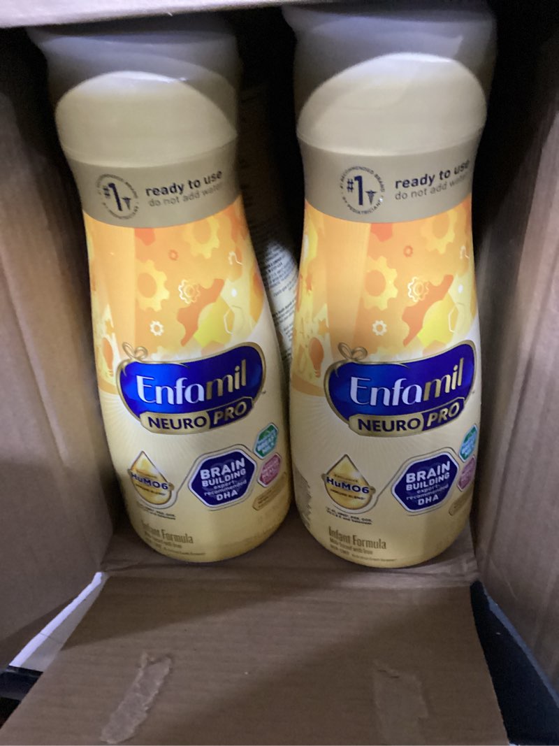 Condition photo showing New/Like New for enfamil neuropro ready-to-use baby formula, ready to feed, brain and immune support with dha, iron and prebiotics, non-gmo, 32 fl oz bottle, pack of 6 32 fl oz (pack of 6) 32 fl. oz bottle (pack of 6)