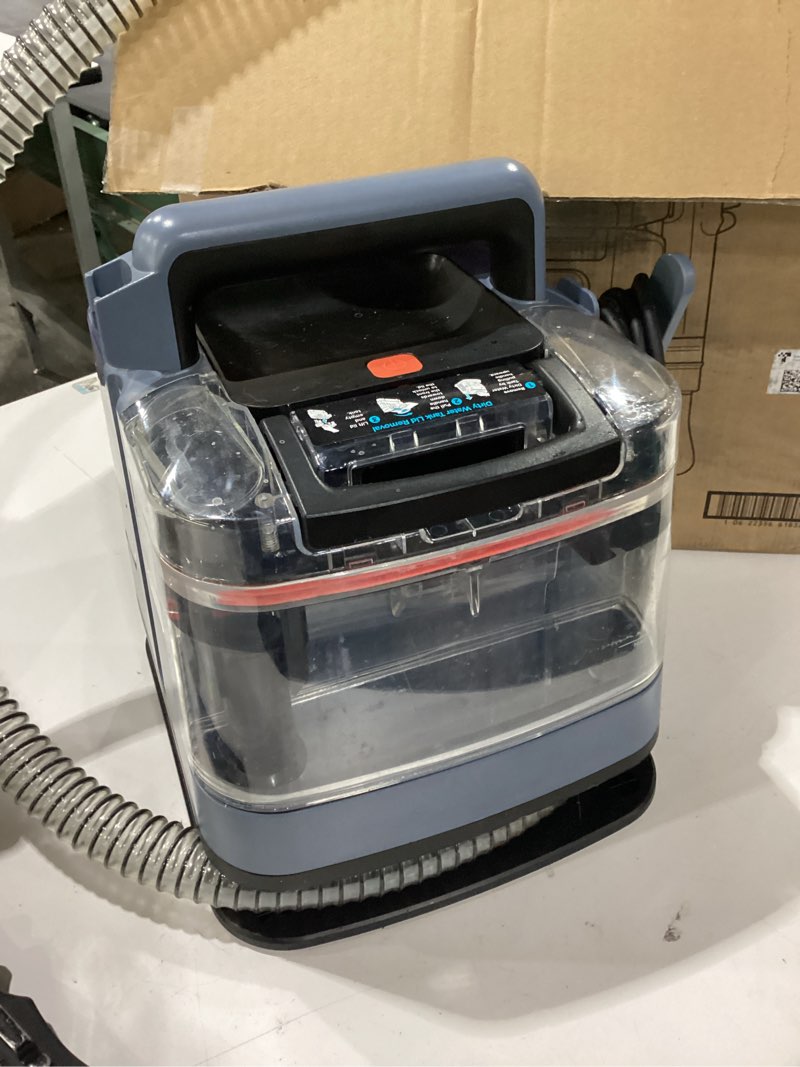 Condition photo showing As Is for NOT TESTED Shark StainStriker Portable Carpet Upholstery & Area Rug Cleaner, Stain & Odor Remover, Perfect for Car Interiors, Nordic Blue, PX202BRN StainStriker + Chemical & Tool