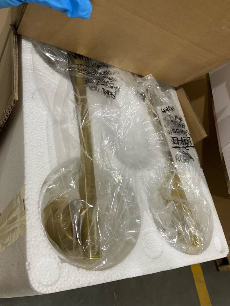 Condition photo showing Good Condition for 4-light bathroom light fixtures, brushed gold vanity light with milky white shades, bathroom lighting fixtures over mirror, modern bathroom wall lamp for mirror living room cabinet bedroom brushed gold 4-light
