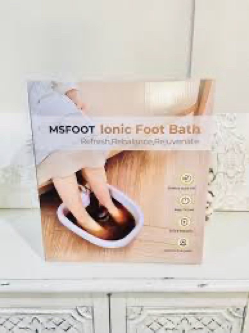 upgraded ionic foot bath detox machine, foot spa bath for home use, foot cleaner machine to remove toxins with 2 arrays, 15 disposable foot bath liners, detox sea salt, upgraded durable basin