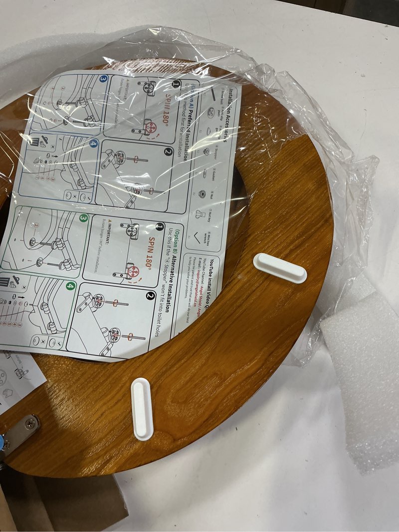 Condition photo showing Good Condition for Angel Shield Wood Veneer Natural Toilet Seat with Quiet Close,Easy Clean,Quick-Release Hinges(Round,Oak)