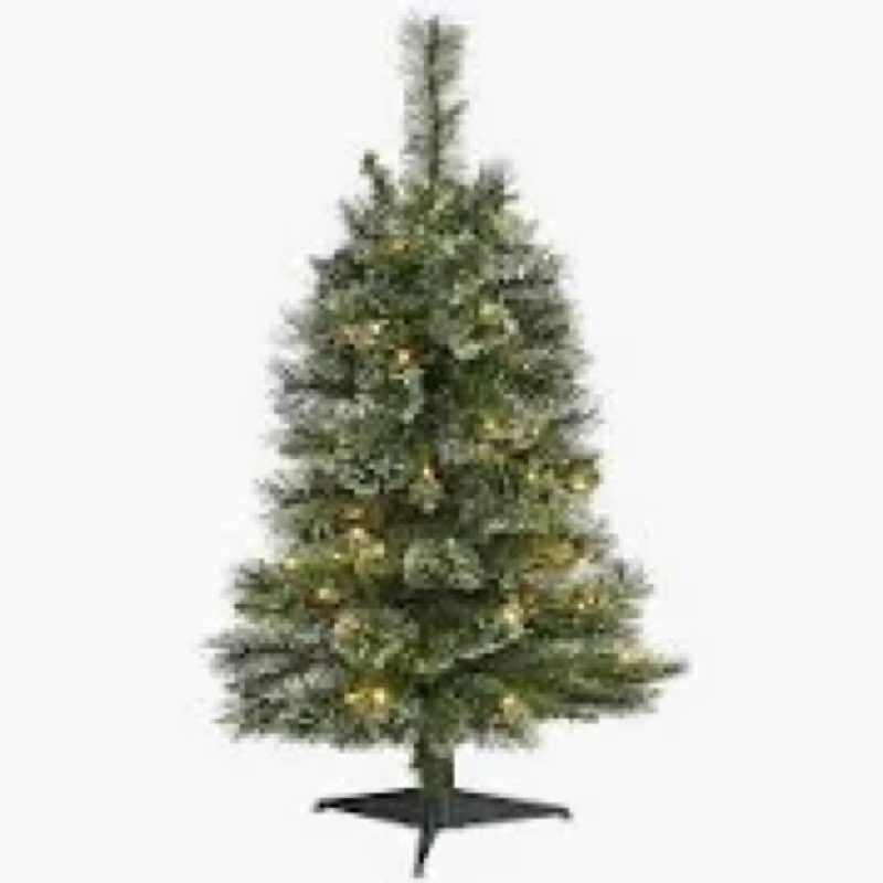 3' wisconsin slim snow tip pine christmas tree w/50 leds t1632 color: green