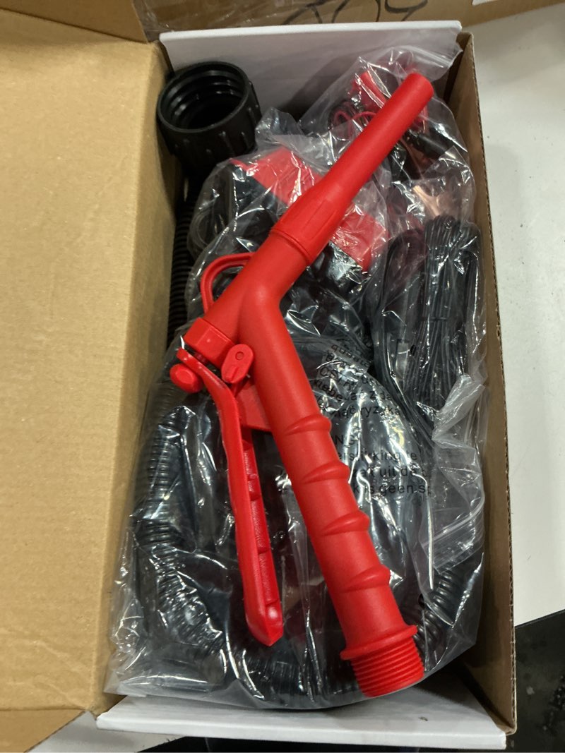 Condition photo showing New/Like New for diytoolifz 5 gpm cordless fuel transfer pump compatible with dewalt 20v & milwaukee 18v batteries, portable gas can pump with 51" hose, 5 adapters, gas pump for diesel, gasoline (bare tool) red