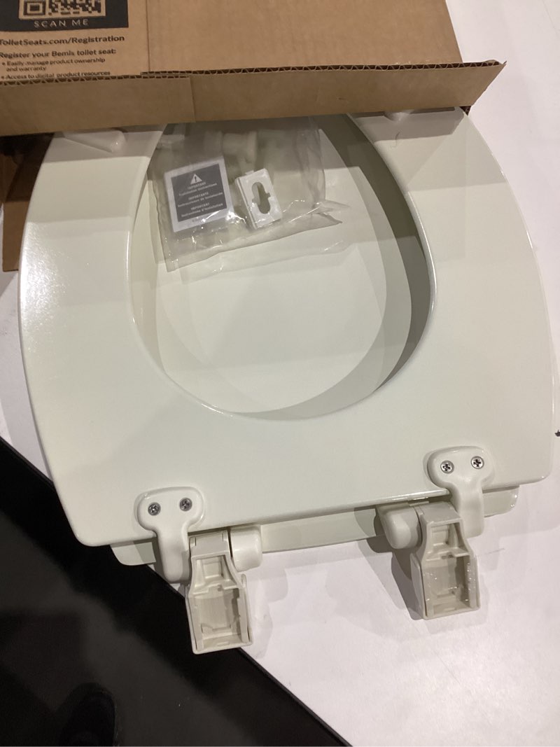 Condition photo showing Good Condition for Mayfair Cassel Slow Close Toilet Seat, Easy Clean, Non Slip Premium Wood Seat, Easy Install, Made in USA, Elongated, Biscuit Seat Elongated