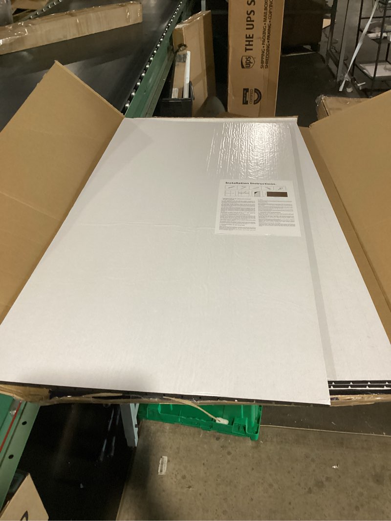 Condition photo showing Good Condition for 4-piece wood slat wall panel for interior wall decor noise cancelling 47.2" x 23.6" peel and stick acoustic decorative 3d sound absorbing wall paneling, black grey black grey 4pcs - 47.2" x 23.6"