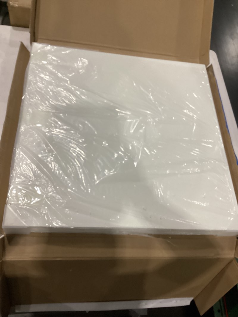 Condition photo showing Good Condition for art3d 12-pack smooth drop ceiling tile 2ft x 2ft - fire-rated, waterproof, reusable - premium pvc, no sag and breakage - cover 48 sq. ft, white 24*24 square white 12