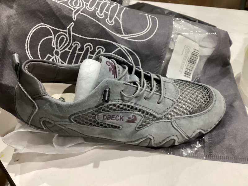 Condition photo showing New/Like New for JishinGal Women's Walking Shoes Lightweight Slip On Loafers Breathable Mesh Hiking Sneakers with Non-Slip Sole for Outdoor Casual Comfort 8.5 Grey