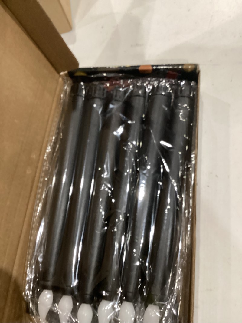 Condition photo showing Good Condition for baquler 12 pcs 8.5 inch led flameless taper candles bulk battery operated taper candles flickering candlesticks for wedding church holiday table decoration 8.5 inch black 12