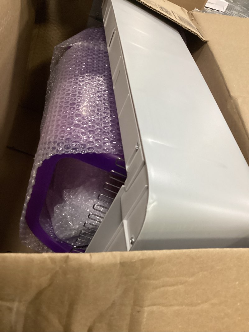 Condition photo showing As Is for petsafe legacy scoopfree crystal pro self-cleaning automatic cat litter box - front-entry motion-sensing cat box with integrated health counter - includes 1 disposable crystal litter tray one size crystal pro legacy litter box
