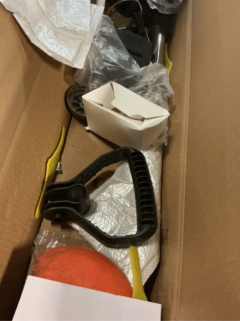 Condition photo showing As Is for weed wacker 21v brush cutter battery powered lightweight.electric weed eater for lawns and farmland, diy garden, lawn care.cordless weed trimmer weed wacker with 2 x 2000mah battery and charger. black