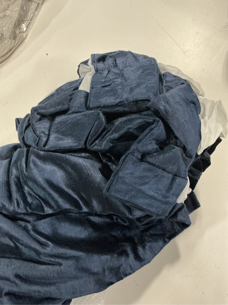 Condition photo showing Good Condition for luster velvet curtain, 48x84, navy