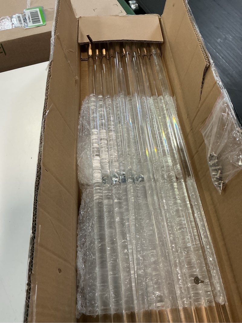 Condition photo showing Good Condition for 2 pack 32'' tall 8'' dia. centerpiece wedding decoration modern tall vase elegant crystal acrylic flower stand tabletop display rack floral backdrop clear column pillar square props… 32 x 8 inch (pack of 2) square