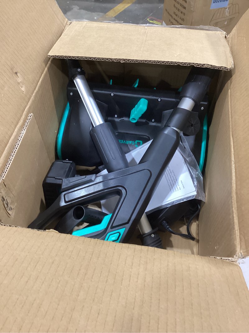 Condition photo showing Good Condition for Garvee 12" Snow Blower Cordless - Snow Shovel for Driveway, 16.5 ft Snow Throwing Distance, 20V 1 * 4.0Ah Battery & Quick Charger, Adjustable Handle, for Walkways Deck Stair Snow Removal 12 Inch Cordless