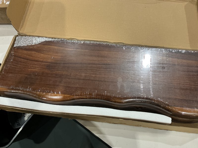 Condition photo showing Good Condition for floating shelves for wall rustic farmhouse 24 inch floating shelf bathroom wooden shelves for wall mounted live edge pine wall shelf with unique natural grain for living room bedroom kitchen (walnut) walnut 24 inch - 2pcs