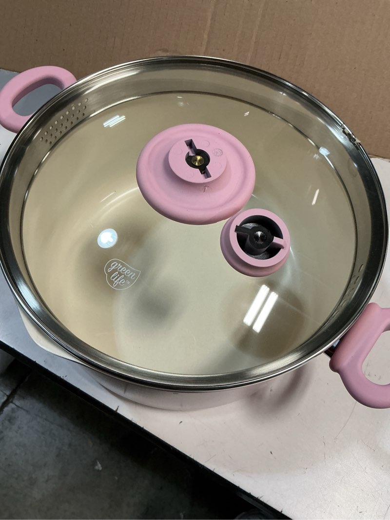 Condition photo showing As Is for Green life SOFT GRIP 6-QUART STOCKPOT