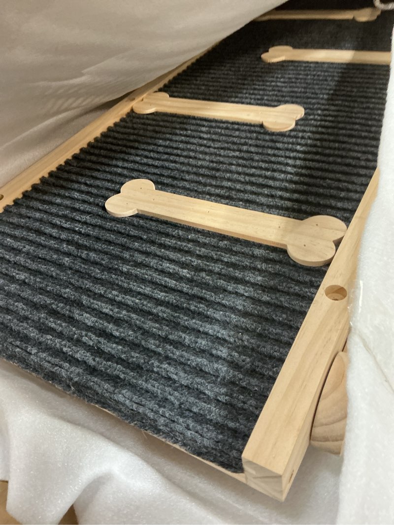Condition photo showing Good Condition for dog ramp for bed, non-slip pet ramp with 5 adjustable heights, portable foldable wooden 40" long pet stairs for small & large old dogs & cats - lightweight & easy storage 40 inch