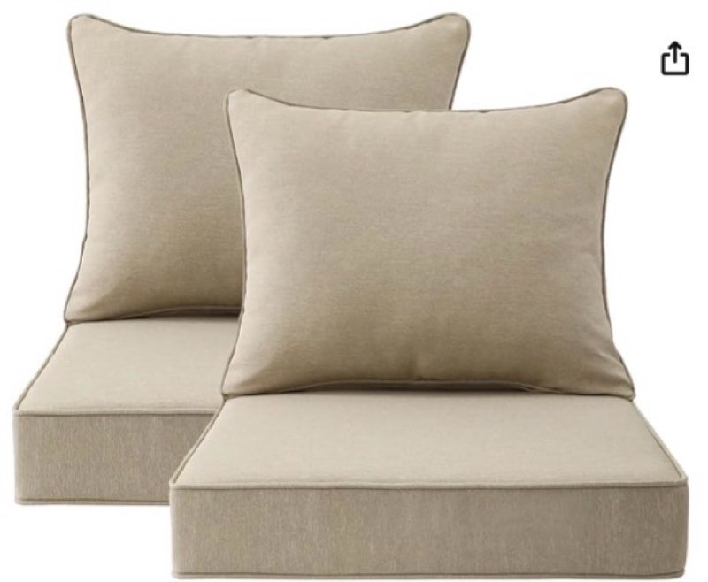 (The color is different)Description: 2 SEAT AND BACK CUSHION Carton Size: 46X24X70