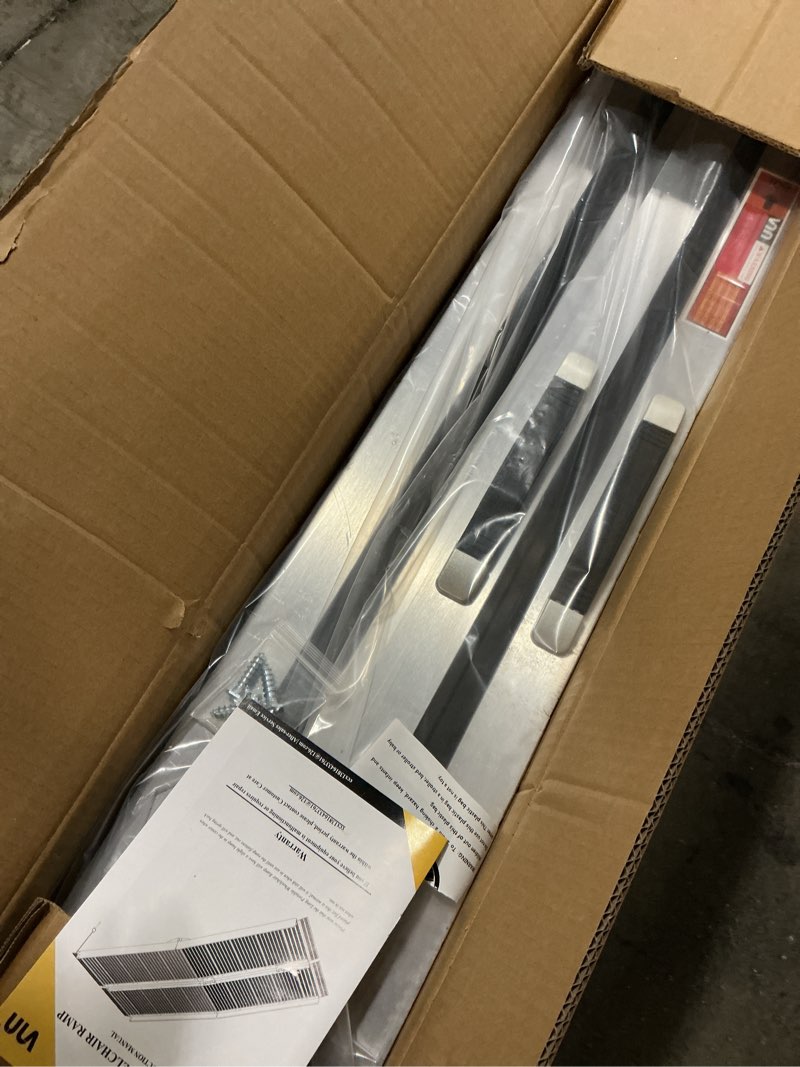 Condition photo showing Good Condition for vnn portable wheelchair ramp 6ft, seamless non-slip aluminum ramps for wheelchairs for home, handicap wheelchair ramps for home steps, aluminum loading dock plates, doorways