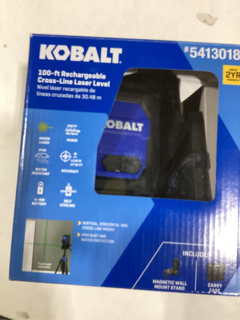 Condition photo showing As Is for Kobalt 100-ft Green Self-Leveling Cross-line Laser Level Kit