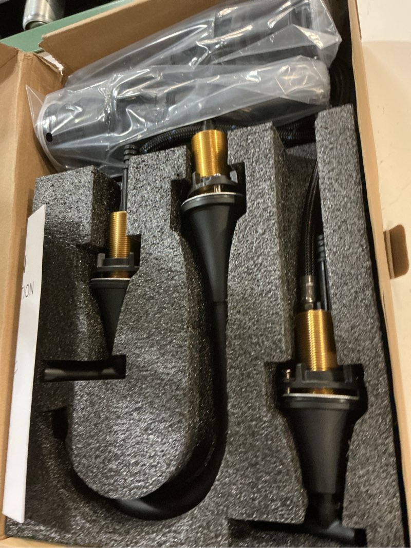 Condition photo showing New/Like New for bathroom faucets for sink 3 hole, hurran matte black bathroom sink faucet with pop-up drain and supply lines, stainless steel lead-free widespread faucet for vanity rv farmhouse, 2 pack 8 inch, 2 pack matte black