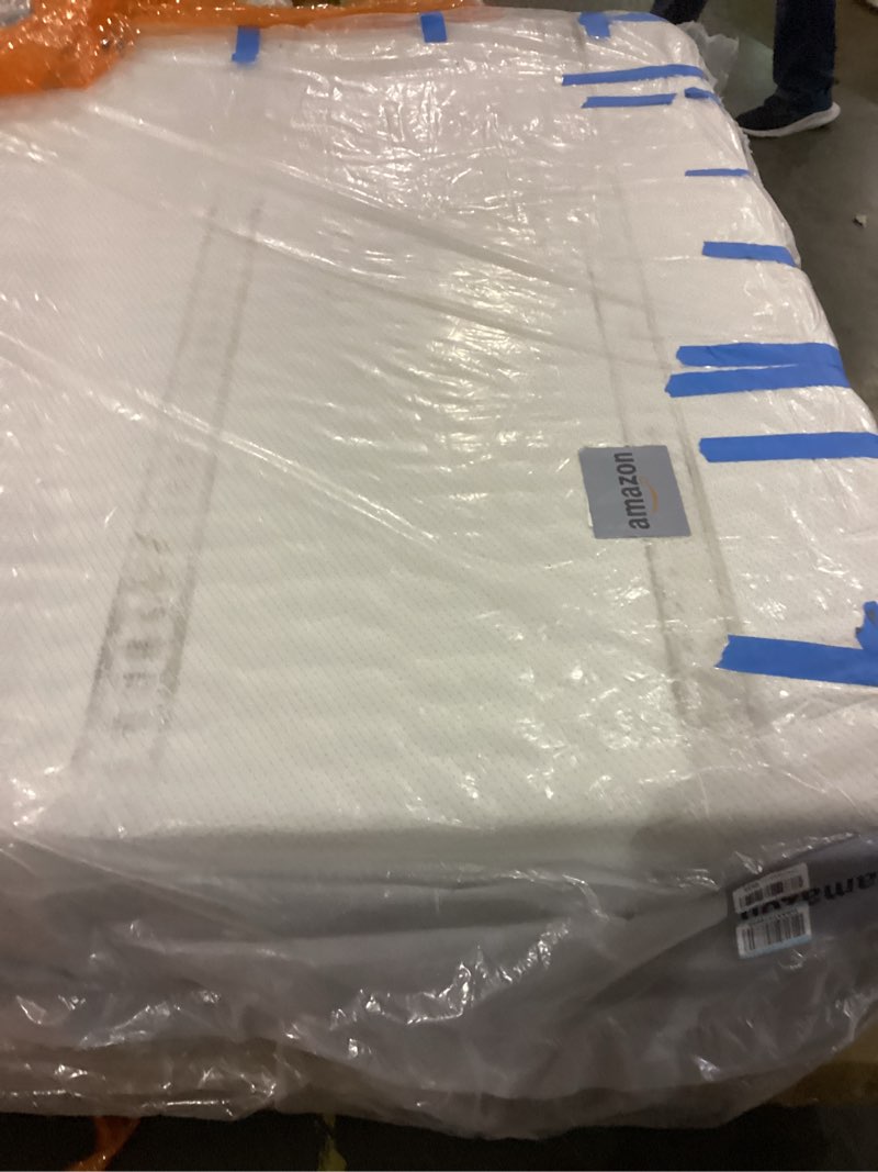 Condition photo showing As Is for Zinus 12 Inch Queen Green Tea Memory Foam Mattress [New Version], Fiberglass Free, Medium Firm Feel,