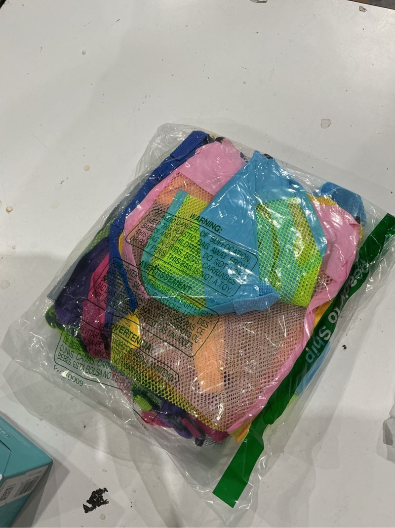 Condition photo showing Good Condition for frienda 15 pack mesh beach tote bag, seashell bags, bag toys organizer for holding beach children' toys market picnic(classic style)