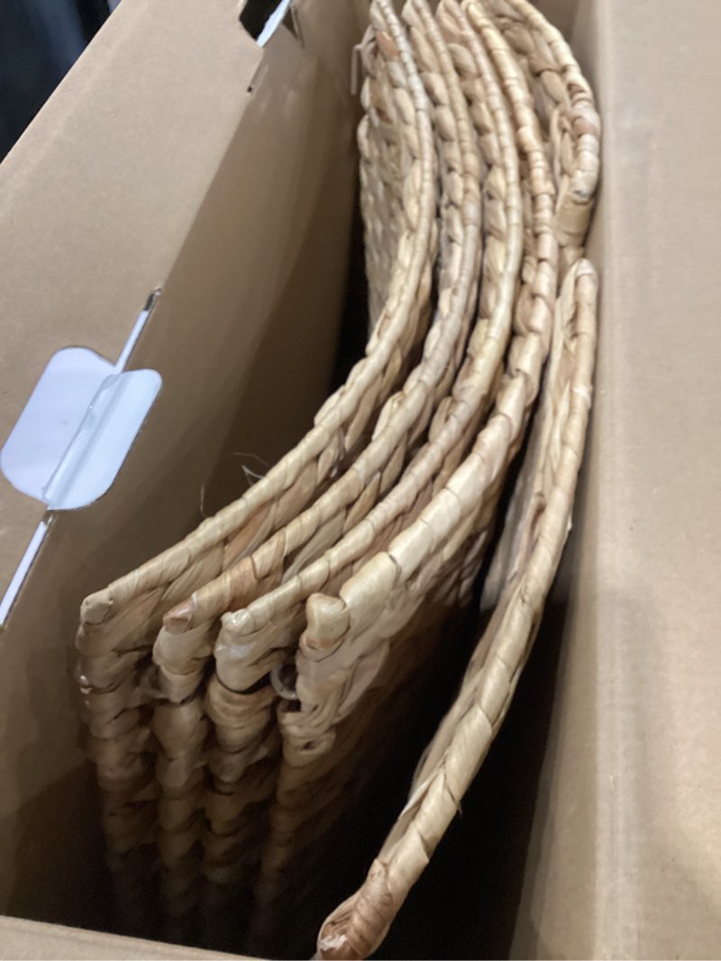 Condition photo showing Good Condition for 36in Large Christmas Tree Collar - Woven Hyacinth Tree Collars for Artificial Trees - Rattan Rustic Farmhouse Basket for Tree Base Cover with Cord Cut-Out for 7.5ft 9ft 10ft Tree (Natural) 36" Natural
