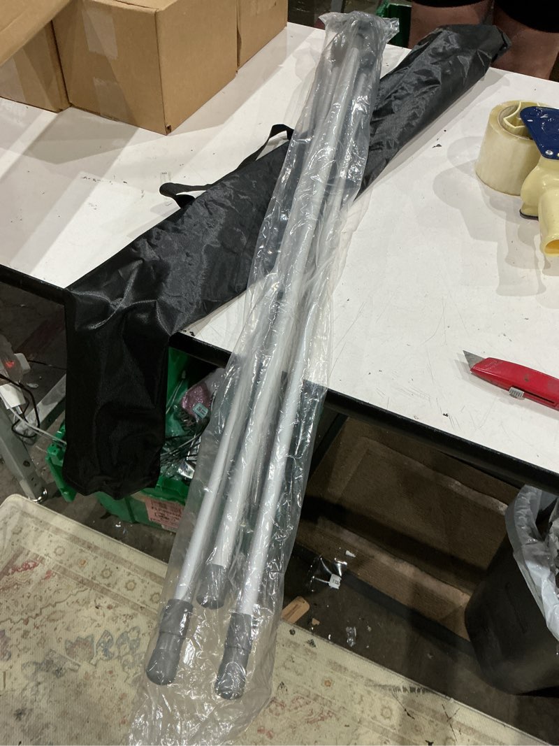 Condition photo showing As Is for qka reinforced x banner stand with portable bag, adjustable banner sizes from 23x63 to 32x78 inches,ideal for exhibitions, restaurants, theaters.1 pack 1pack banner stand