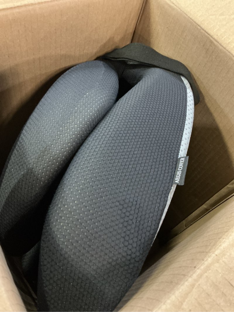 Condition photo showing Good Condition for trucker seat cushion, car seat cushions with lumbar support pillow, ergonomic l-shaped orthopedic memory foam pad for long driving back pain sciatica relief, drivers office workers (black+we)