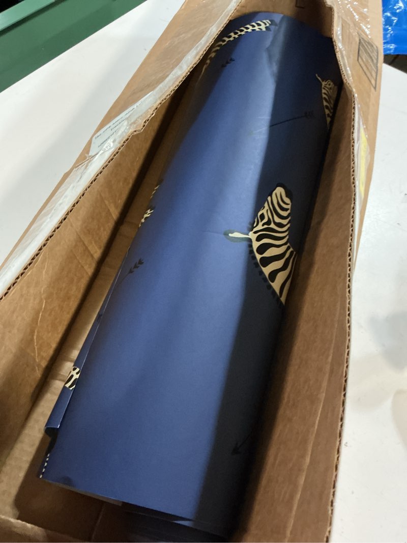 Condition photo showing Good Condition for scalamandre scs3870 denim zebra safari self adhesive wallpaper, blue