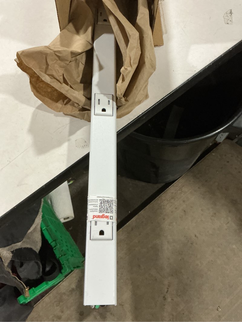 Condition photo showing As Is for Legrand Wiremold WH20GB306TRGFI6 Plugmold 2000 Series 3 Foot Hardwired Power Strip with 5 Tamper Resistant Outlets and GFCI Protection, White