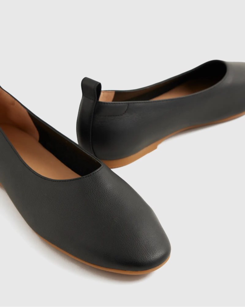 italian leather glove ballet flat size 8.5 black 
