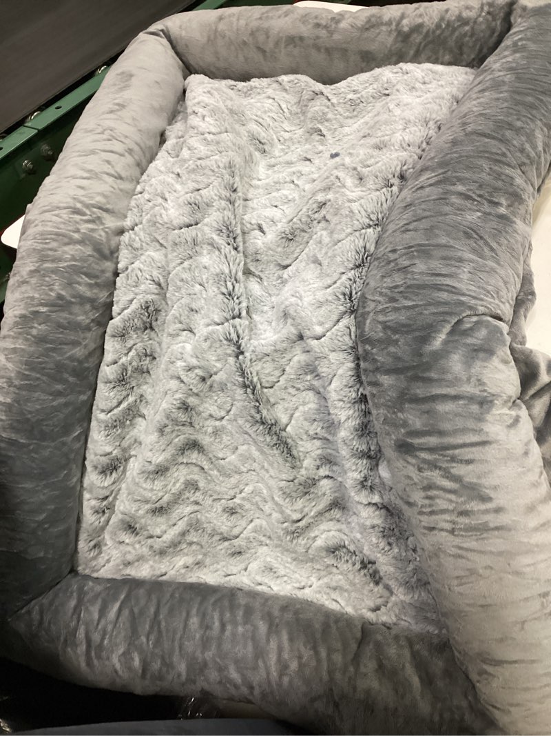 Condition photo showing Good Condition for wnpethome xxl extra large dog bed, washable dog couch with removable waterproof cover, orthopedic large pet sofa bed with bolster sides for sleeping grey xx-l (45x35x7in)