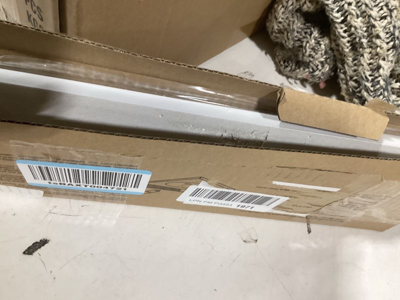 Condition photo showing As Is for Design House Universal Cultured Marble Side Splash, 21.5-Inch, Solid White, Improved Packaging, 550905 21 1/2 in. W x 1/2 in. D Universal Side Splash