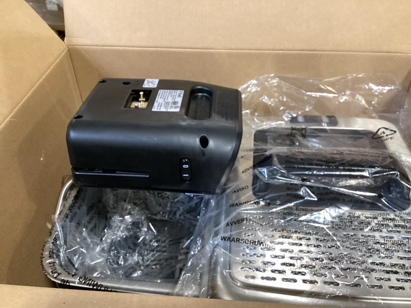 Condition photo showing As Is for t-fal 3.5l stainless steel deep fryer with basket for home use, 1700w, deep fryer with oil filtration, temp control, digital timer 3.5 l- 1700 w
