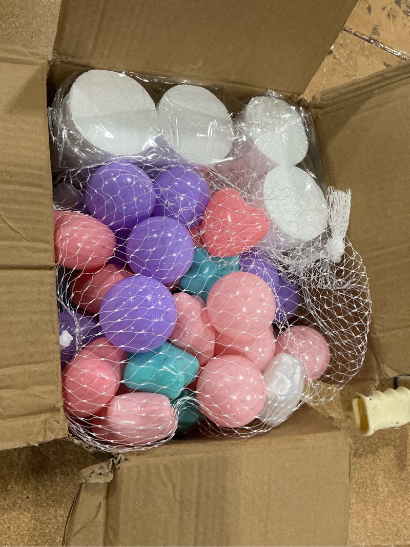 Condition photo showing Good Condition for 84 pcs diy giant friendship bracelet birthday banner in my birthday era banner famous singer customizable banner garland decor foam circles ball plastic balls diy supplies (pink purple blue color)