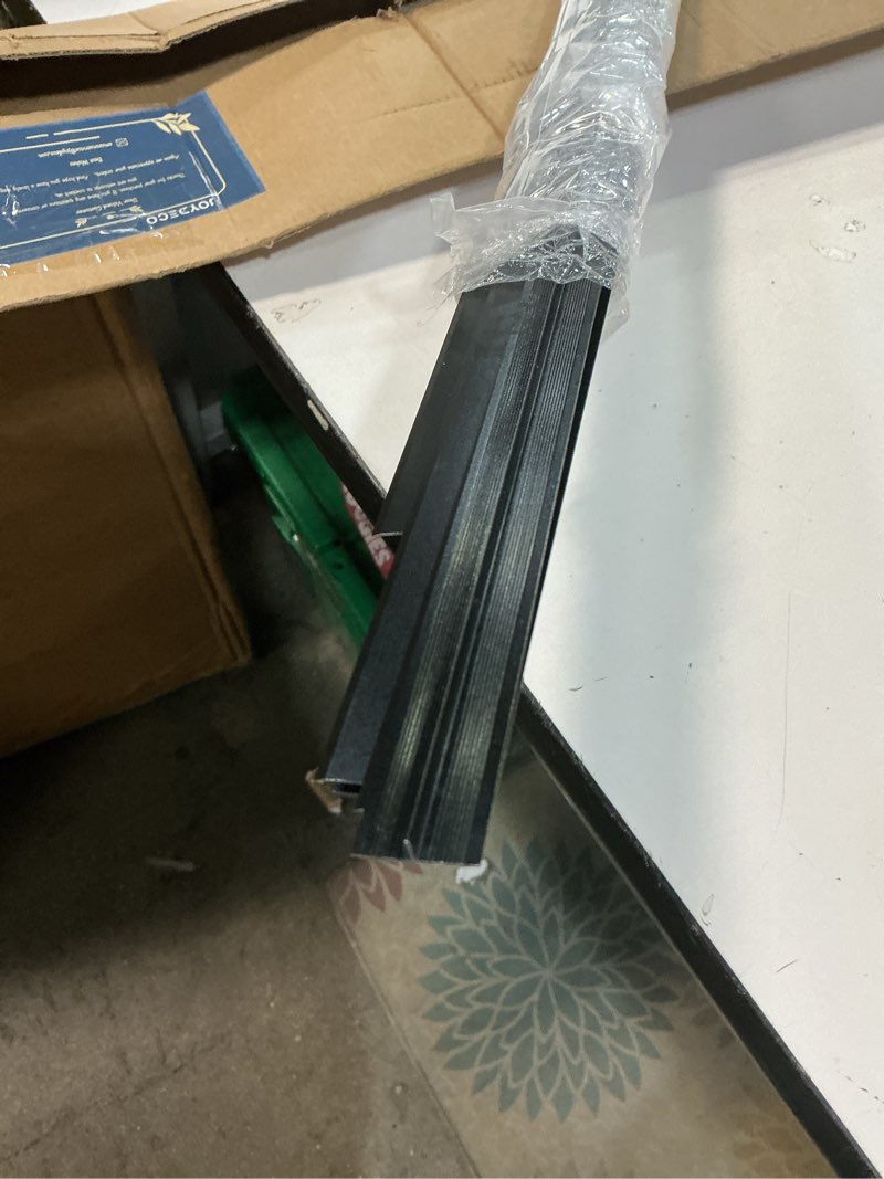 Condition photo showing As Is for Therwen 6 Pcs Aluminum T Molding Floor Transition Strip, 36 x 3/4 Inches Matte Black Doorway Edge Trim for Wood Vinyl Floors, Flat Cinch Seam Cover Binder Between Similar Height Laminate Floors